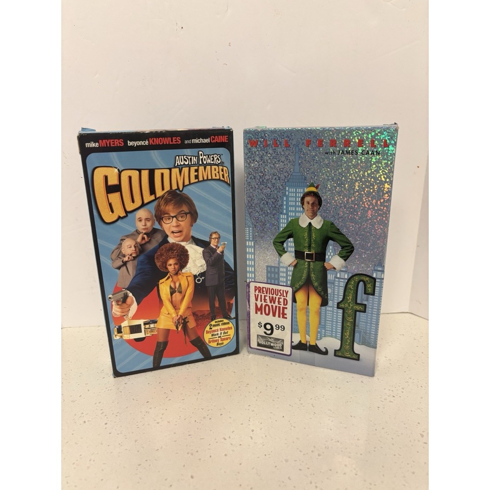 VHS Lot Of 2 Elf (2004) & Austin Powers Goldmember Comedy Tapes Will Ferrell